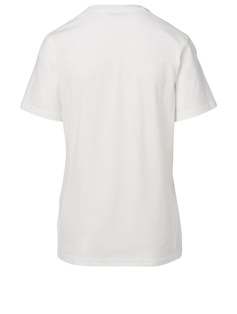 Cotton T-Shirt With Beaded Logo