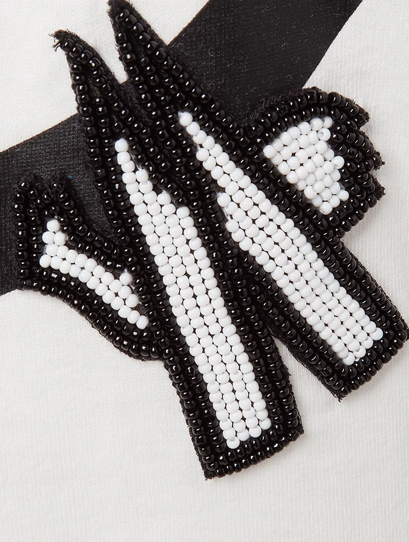 Cotton T-Shirt With Beaded Logo