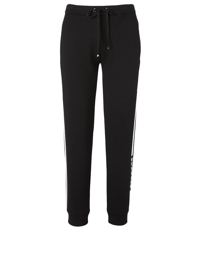 Cotton-Blend Jogger Pants With Stripe