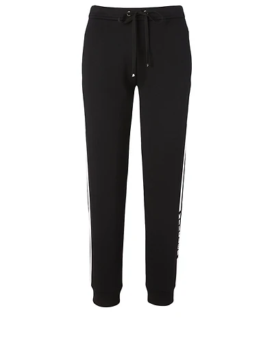 Cotton-Blend Jogger Pants With Stripe