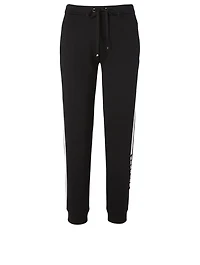 Cotton-Blend Jogger Pants With Stripe