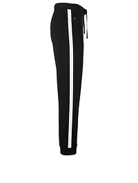 Cotton-Blend Jogger Pants With Stripe