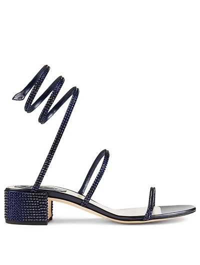 Cleo 40 Satin Crystal Coil Heeled Sandals