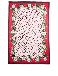 Modal And Cashmere Scarf In Tropical Rose Print