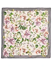 Modal And Cashmere Scarf In Floral Rose Print