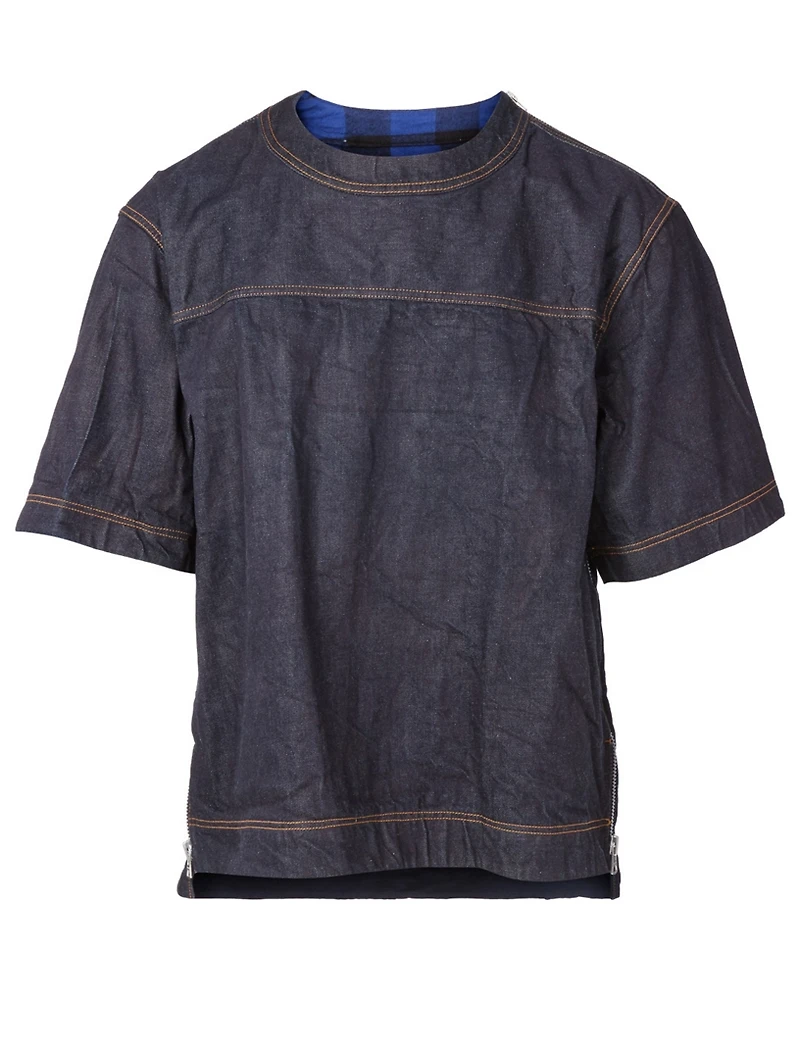 Denim Short-Sleeve Top