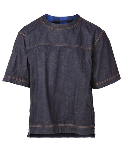Denim Short-Sleeve Top
