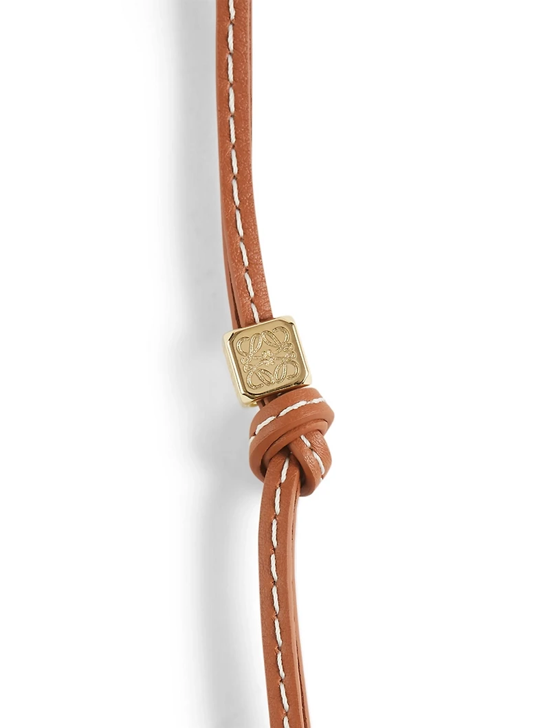 Leather Strap Bracelet With Anagram Charm