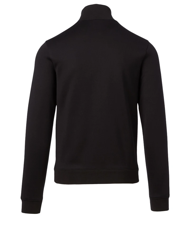Cotton-Blend Zip Jacket With Embroidery