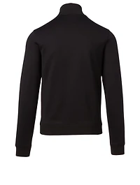Cotton-Blend Zip Jacket With Embroidery