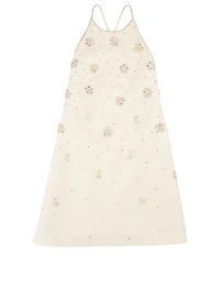 Wool And Silk Embroidered Mini Dress