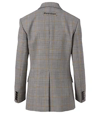 Wool-Blend Blazer Prince Of Wales Check Print