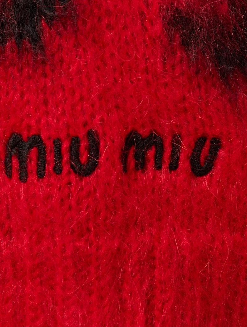 Mohair-Blend Cardigan Leopard Print