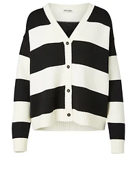 Wool Cardigan Striped Print