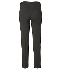 Wool Stretch Pants With Side Crystals
