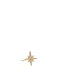 Mini 14K Gold Starburst Stud Earring With Diamonds