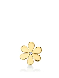 14K Gold Daisy Stud Earring With Diamonds