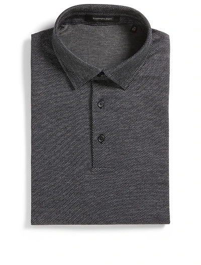 Cotton Polo Shirt Chevron Print