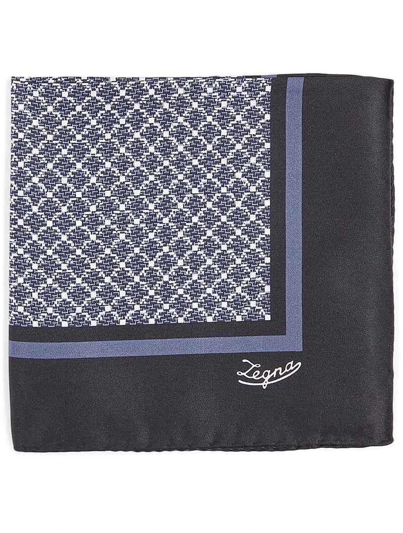 Silk Printed Pocket Square With Logo