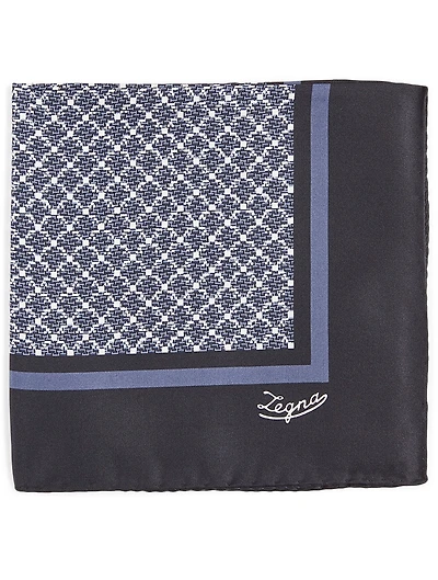 Silk Printed Pocket Square With Logo