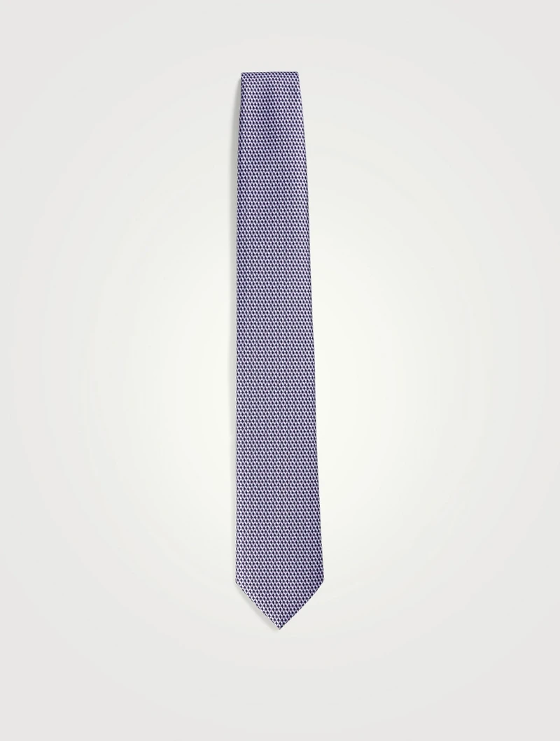 Silk Tie In Neat Print