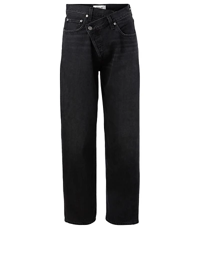 Criss-Cross Upsized Straight-Leg Jeans