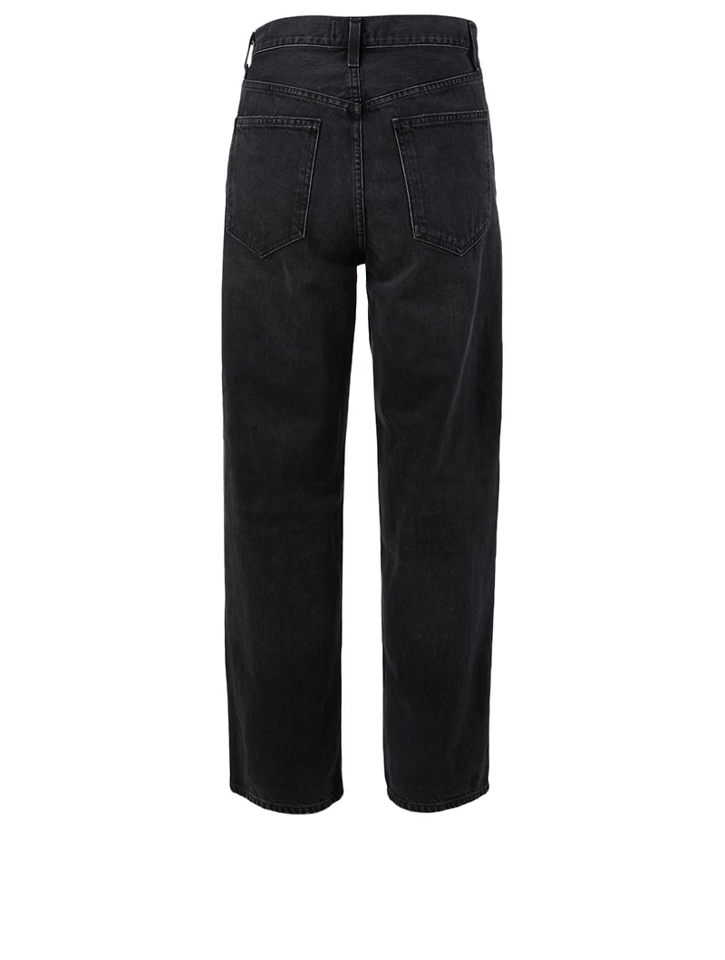 Criss-Cross Upsized Straight-Leg Jeans
