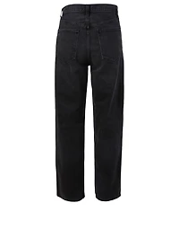 Criss-Cross Upsized Straight-Leg Jeans