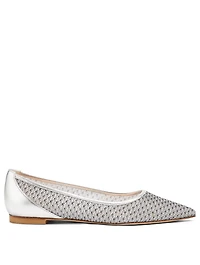 Tasha Mesh And Leather Ballet Flats