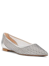 Tasha Mesh And Leather Ballet Flats