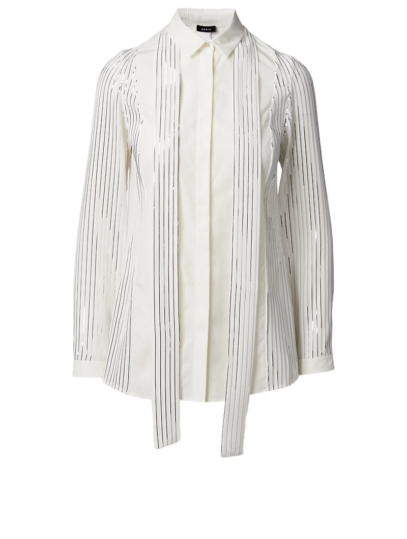 Cotton Foil Pleated Blouse