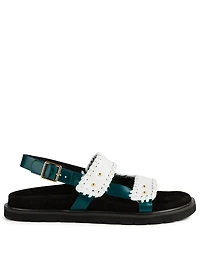 Turnover Mold Leather Slingback Sandals