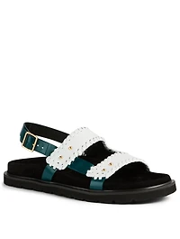 Turnover Mold Leather Slingback Sandals