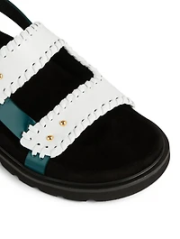 Turnover Mold Leather Slingback Sandals