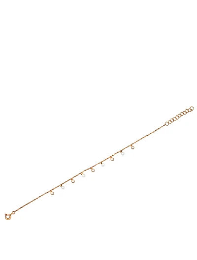 14K Gold Bezel Bracelet With Pearls And Diamonds