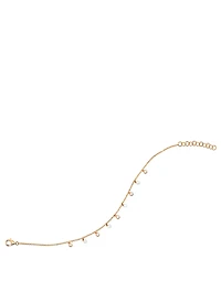 14K Gold Bezel Bracelet With Pearls And Diamonds