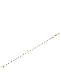 14K Gold Flower Bracelet With Diamonds