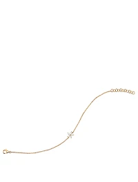 14K Gold Flower Bracelet With Diamonds