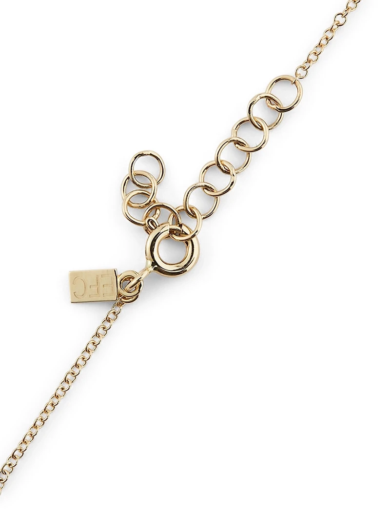 14K Gold Evil Eye Chain Bracelet With Sapphire And Diamonds