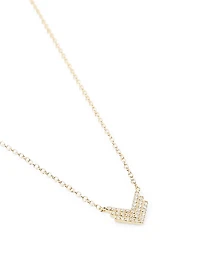14K Gold Shield Necklace With Diamonds
