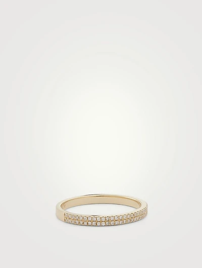 14K Gold Double Eternity Band Ring With Diamonds