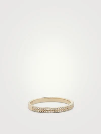 14K Gold Double Eternity Band Ring With Diamonds