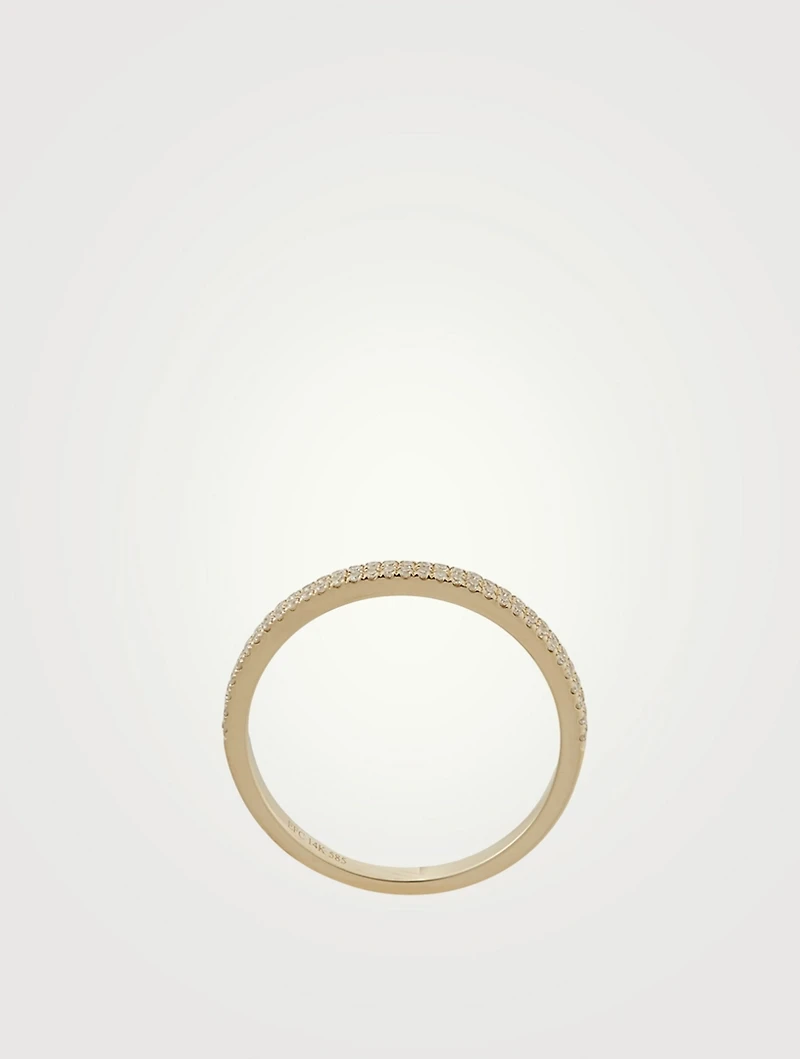 14K Gold Double Eternity Band Ring With Diamonds
