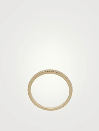 14K Gold Double Eternity Band Ring With Diamonds