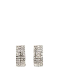 Jumbo 14K White Gold Huggie Earrings With Diamonds