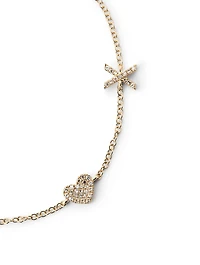 14K Gold Sweetheart Charm Bracelet With Diamonds