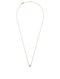 14K Gold White Topaz Heart Necklace With Diamonds