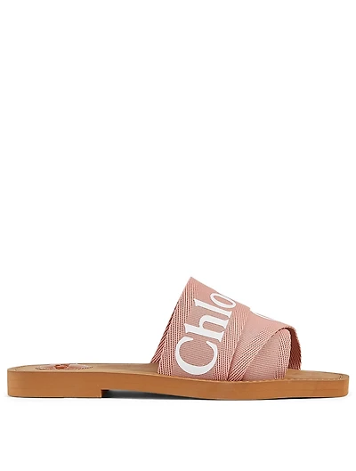 Woody Canvas Logo Slide Sandals