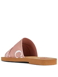 Woody Canvas Logo Slide Sandals