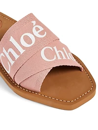 Woody Canvas Logo Slide Sandals